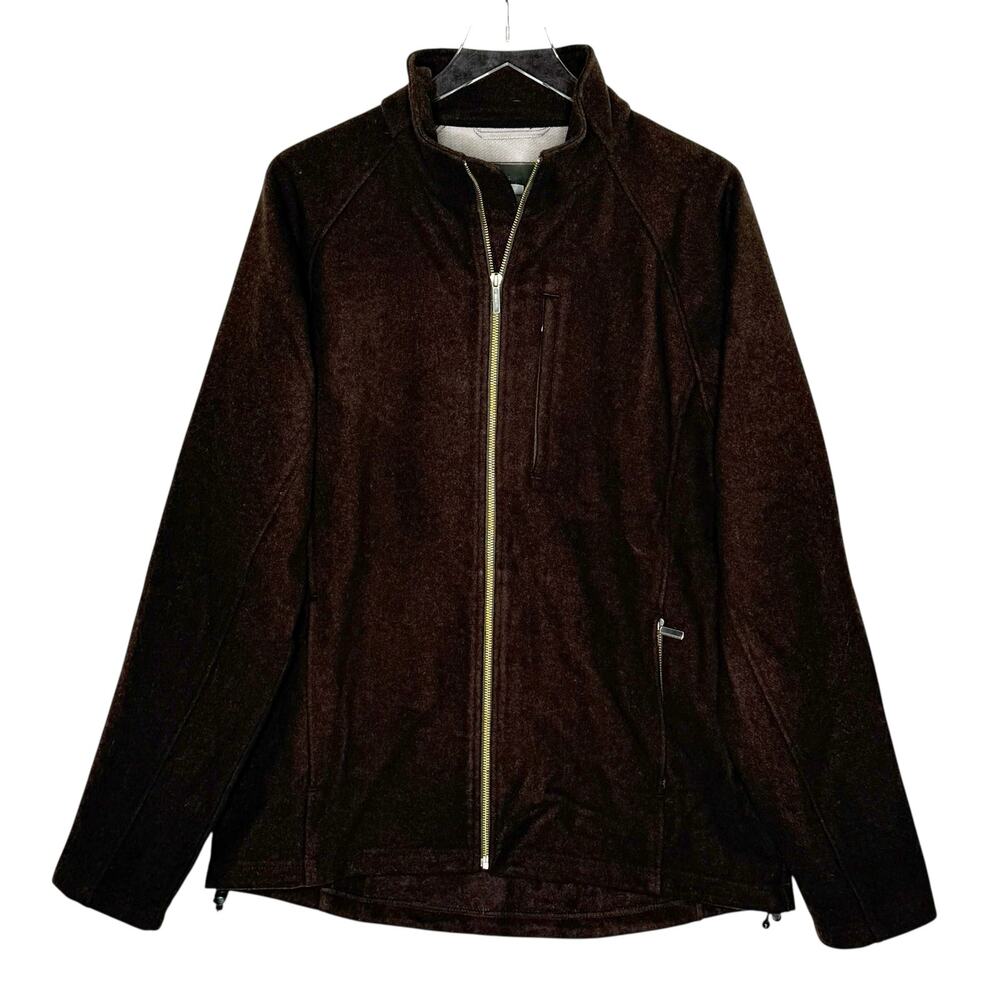 Smartwool L Unisex Full Zip Merino Wool Jacket Dark Brown Mid Weight Unlined